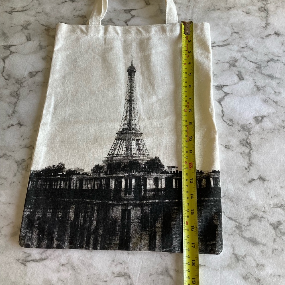 Tall tote with the Eiffel Tower Canvas Tote Bag NWOT - Picture 4 of 7